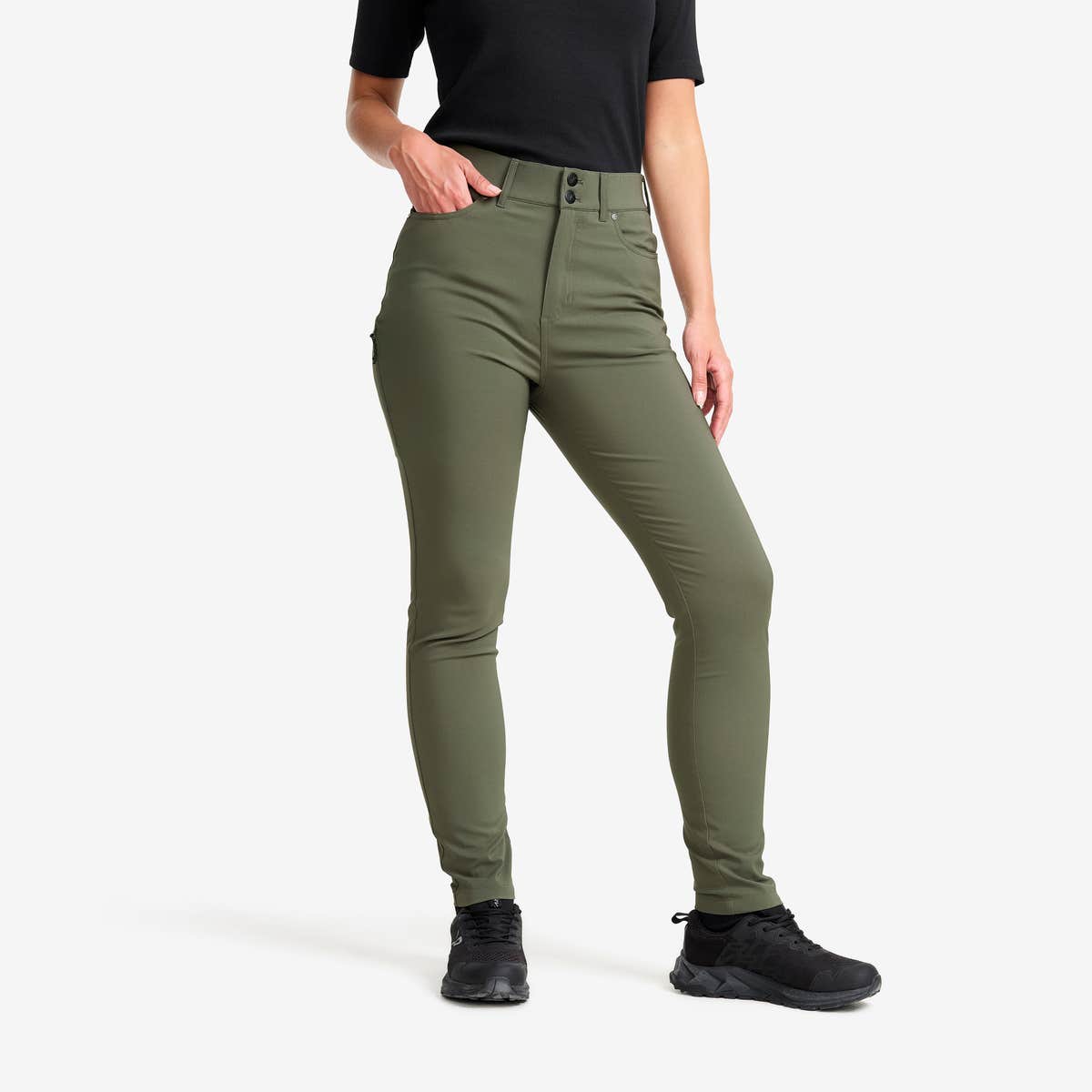 Root High-waist Stretch Jeans Dame Kambaba Green, Størrelse:XL – Outdoor Jeans Root High-waist Stretch Jeans Dame Kambaba Green, Størrelse:XL – Outdoor Jeans
