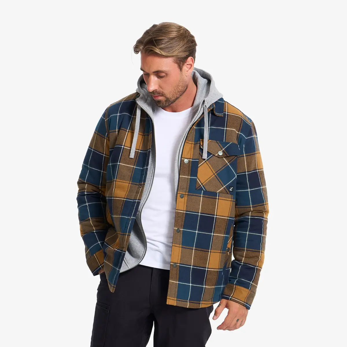 Whistler Flannel Insulated Shirt Herre Deep navy/Golden brown, Størrelse:M – Herre > Overdele > Skjorter Whistler Flannel Insulated Shirt Herre Deep navy/Golden brown, Størrelse:M – Herre > Overdele > Skjorter